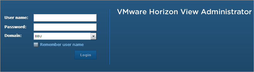 VMware Horizon View Administrator login